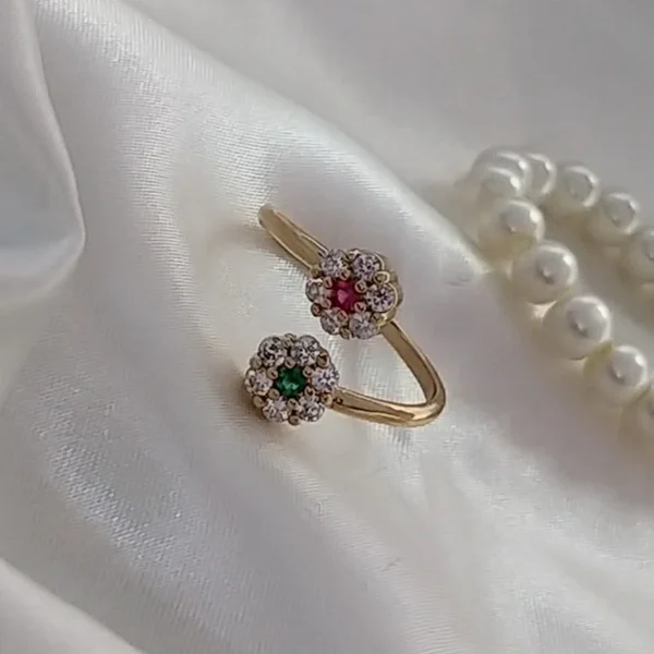 Floral Cascade ~ Green/Ruby - Image 6