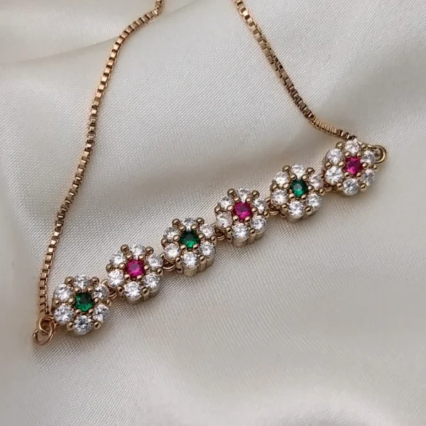 Floral Cascade ~ Green/Ruby - Image 7