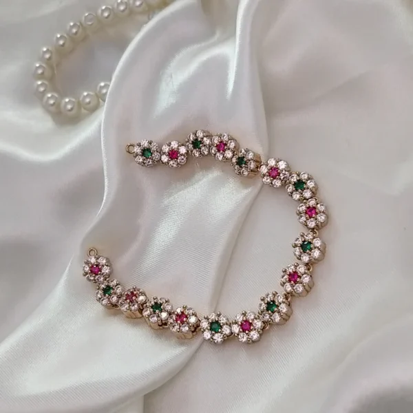 Floral Cascade ~ Green/Ruby - Image 8